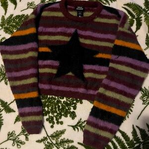 Long Sleeve Cropped Star Sweater